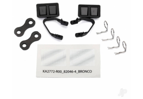 Traxxas TRX8073 Side Mirrors Black Left Right with Retainers and Body Clips TRX-4