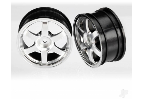Traxxas Volk Racing TE37 1/16 RC Car Wheels Satin Chrome 2 Pack TRX7374X