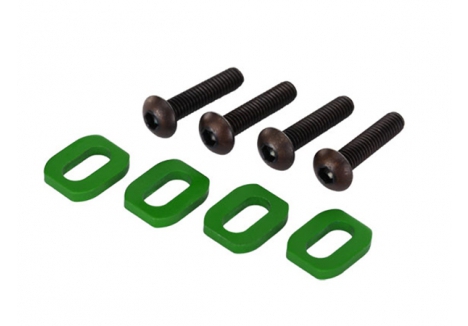 Traxxas Washers, motor mount, aluminium (Green-anodised) (4 pcs) / 4x18mm BCS (4 pcs) TRX7759G