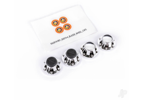 Traxxas Wheel Centre Caps Chrome Front and Rear Set TRX8164X