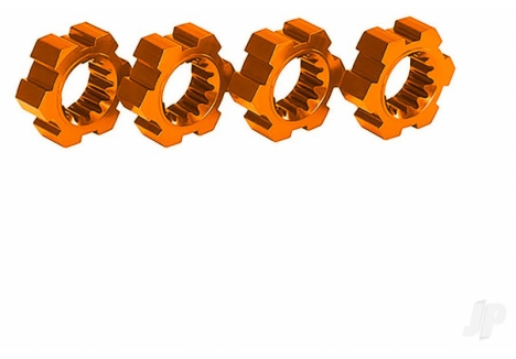 Traxxas Wheel Hex Hubs Aluminium Orange Anodised 4 Piece Set TRX7756-ORNG