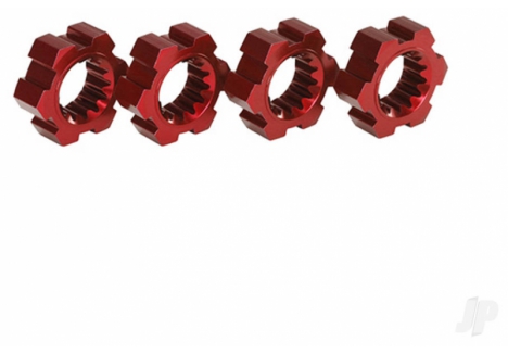 Traxxas Wheel Hubs Hex Aluminium 4pcs Red Anodised TRX7756R