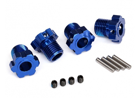 Traxxas Wheel Hubs, splined, 17mm (Blue-anodised) (4 pcs) / 4x5 GS (4 pcs) / 3x14mm pin (4 pcs) TRX8654