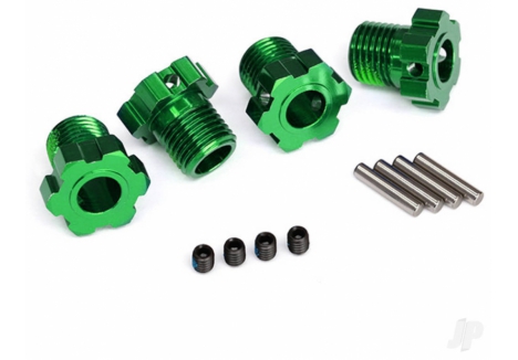 Traxxas Wheel Hubs Splined 17mm Green-Anodised Set of Four TRX8654G