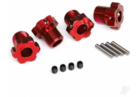 Traxxas Wheel Hubs Splined 17mm Red Anodised for E-Revo WideMaxx TRX8654R
