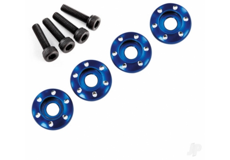 Traxxas Wheel Nut Washer Machined Aluminium Blue 3x12mm Set TRX7668