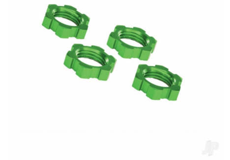 Traxxas Wheel Nuts Serrated 17mm Splined Green Anodised 4 Piece TRX7758G