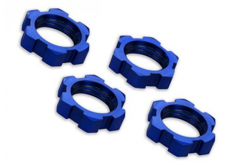 Traxxas Wheel nuts, splined, 17mm, serrated (Blue-anodised) (4 pcs) TRX7758