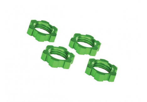 Traxxas Wheel nuts, splined, 17mm, serrated (Green-anodised) (4 pcs) TRX7758G