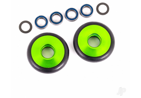 Traxxas Wheelie Bar Wheels 6061-T6 Aluminium Green Anodised TRX9461G