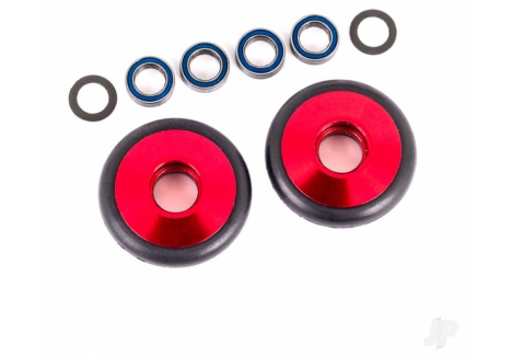Traxxas Wheelie Bar Wheels 6061-T6 Aluminium Red Two Pack TRX9461R