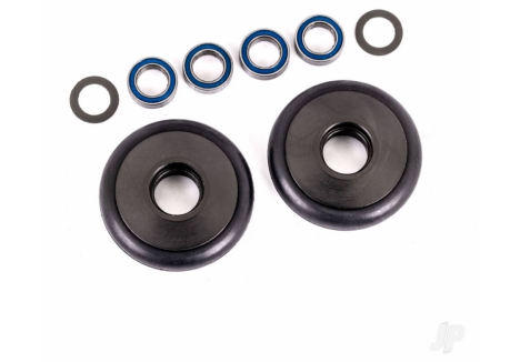 Traxxas Wheelie Bar Wheels Pair 6061-T6 Aluminium Grey Anodised TRX9461T