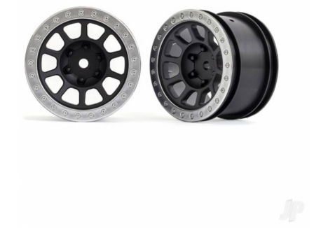 Traxxas Wheels, 2.2in (Graphite Grey, Satin Chrome beadlock) (2 pcs) (Bandit rear) TRX2480