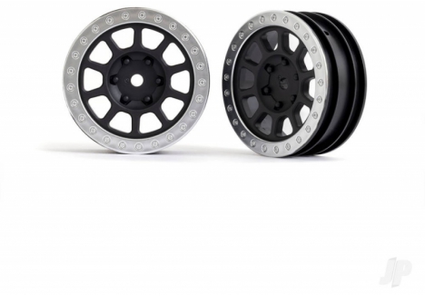 Traxxas Wheels 2.2in Graphite Grey Satin Chrome Beadlock Bandit Front TRX2481