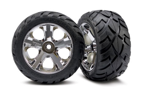 Traxxas Wheels Tyres Assembled Glued All-Star Chrome Anaconda TRX5576R