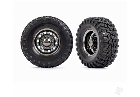 Traxxas Wheels Tyres Assembled Glued Black Chrome Canyon RT TRX8854X