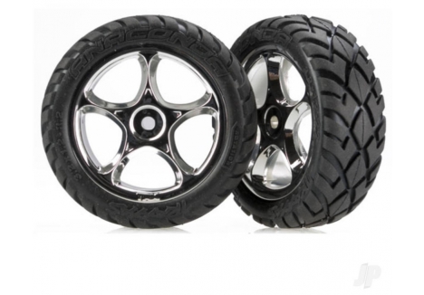 Traxxas Wheels Tyres Assembled Tracer 2.2in Anaconda Mirror Chrome 1/10 Buggy TRX2479R