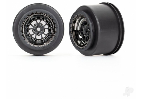 Traxxas Wheels, Weld Black Chrome (rear) (2 pcs) TRX9473X