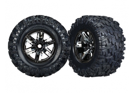 Traxxas X-Maxx 1/7 Wheels Tyres Black Chrome Maxx AT Assembled TRX7772A