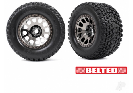 Traxxas XRT 1/6 Wheels Tyres Assembled Gravix Black Chrome TRX7862X