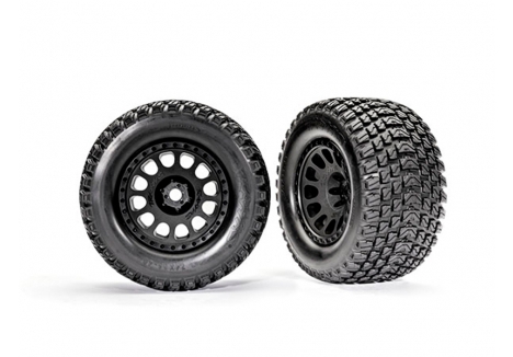 Traxxas XRT Wheels and Tyres 1/7 Gravix Black Assembled Glued TRX7872