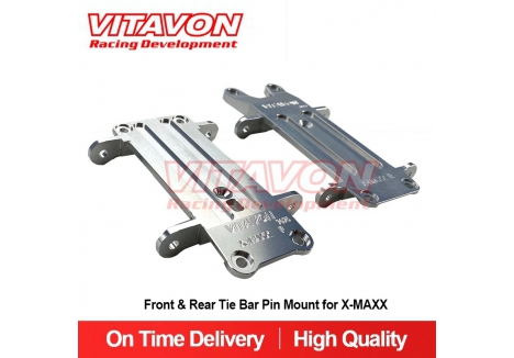 Vitavon Aluminium 7075 Front Rear Tie Bar Pin Mount X-MAXX Silver VITTRX7716-SL