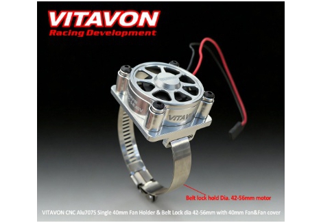 VITAVON CNC Alu7075 Single 40mm Fan Holder & Belt Lock dia 42-56mm with 40mm Fan&Fan cover - Vitavon VITSINGLEFANHOLDER