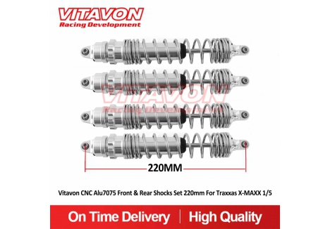 Vitavon CNC Aluminium 7075 220mm Shock Set for Traxxas X-MAXX 1/5 VITTRX7761