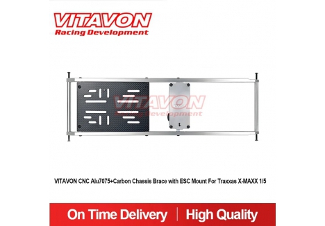 Vitavon CNC Aluminium 7075 Carbon Chassis Brace ESC Mount X-MAXX VITTRX7714