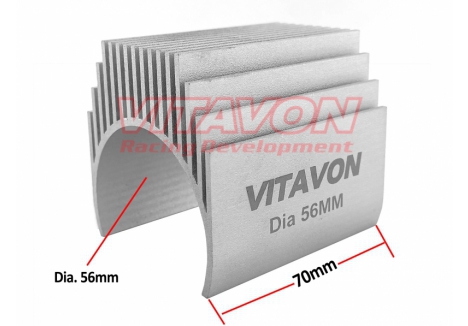 Vitavon CNC Aluminium Motor Heatsink 56mm Silver RC Upgrade VITHEATSINK