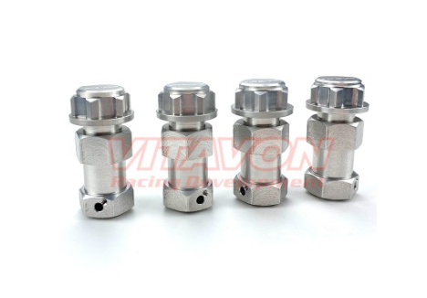 Vitavon DBXL E2.0 CNC Aluminium 24mm Hex Hub Adapter Silver VITLOS252050