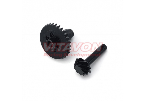 VITAVON HD Steel Front/Rear Ring & Pinion Gear Set 8/30T For Axial Capra/SCX10 II/SCX10III/SCX10 Pro Vanquish H10 Optic - Black  Vitavon