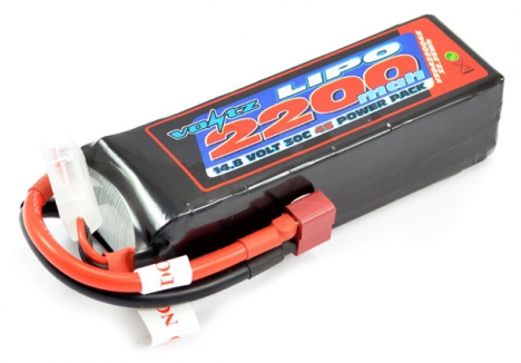 Voltz 2200mAh 4S 14.8V 30C LiPo Battery with Deans Connector VZ0422004S