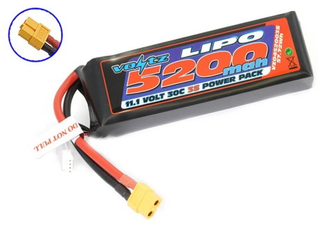 Voltz 5200mAh 11.1V 30C 3S LiPo Battery XT60 Connector VZ0452003SXT60