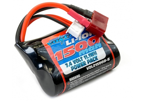 Voltz 7.4V 1500mAh Li-Ion Short Battery with Deans T-Plug VZL21500D-S
