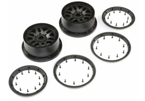 Wheel & Beadlock Set, Black (2): 5ive-T 2.0