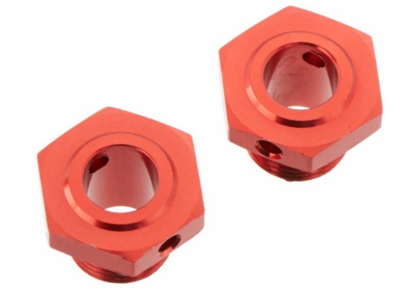 Wheel Hex Aluminum 17mm (13.6mm Thick) Red (2)
