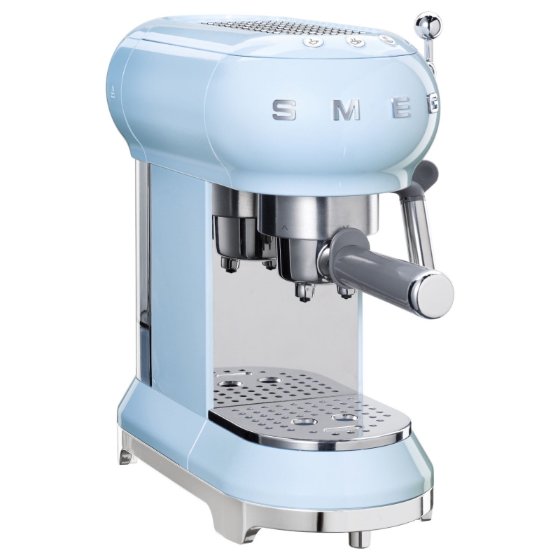 Smeg ECF01PBUK 50's Retro Espresso Coffee Machine in Pale Blue