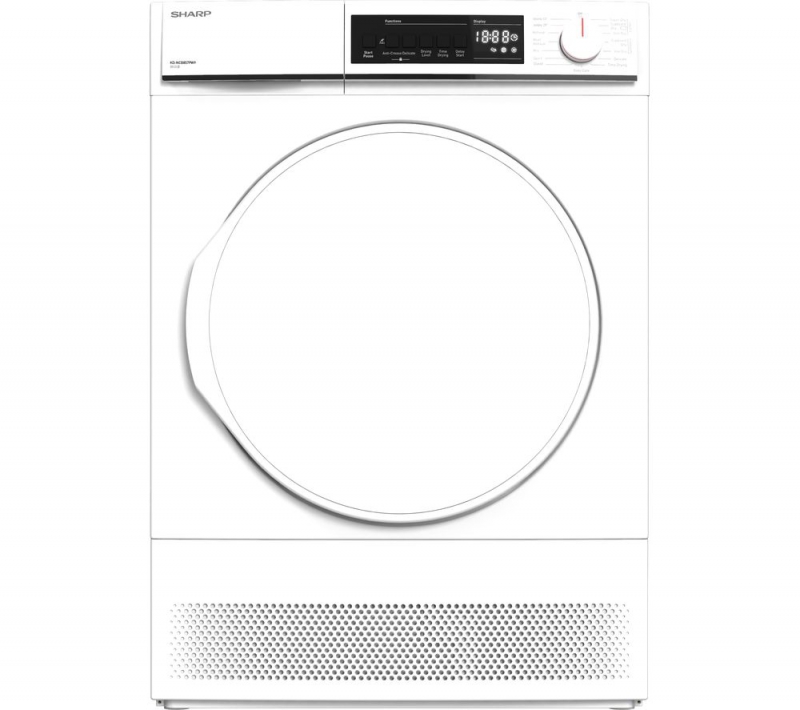 Appliance Electronics SHARP KDNCB8S7PW9 8 kg Condenser Tumble Dryer
