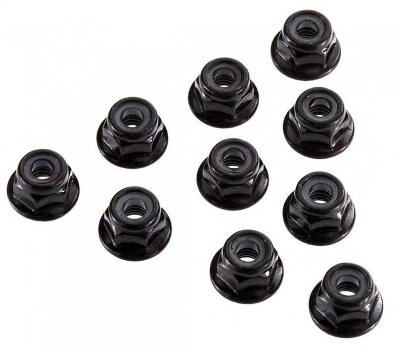 Appliance Electronics AXIAL Serrated Nylon Lock Nut Black 4mm (10) Z