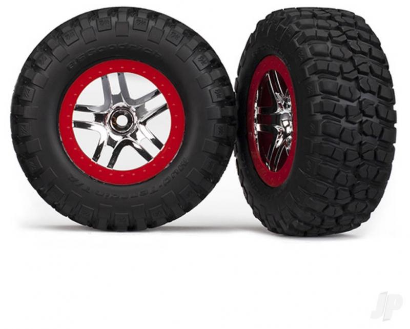 Traxxas 5172A Split Spoke Wheels - 3.8" Black Chrome 2-Piece Set For T-Maxx & Revo RC Trucks - View #11