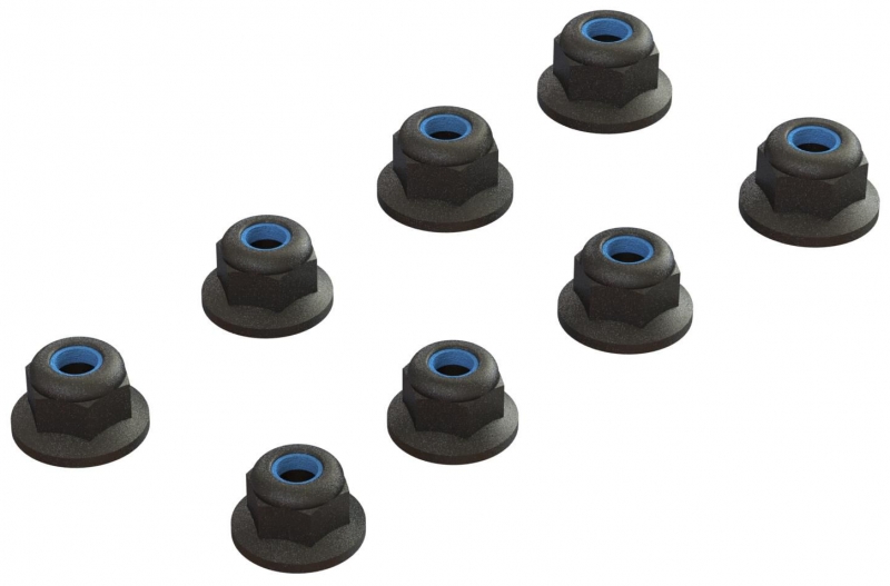 Appliance Electronics ARRMA Flanged Lock Nut M3 Black (4pcs) ZARA708009