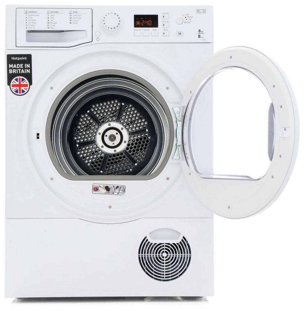 Appliance Electronics Hotpoint ECF87BP White 8 Kg Condenser Tumble Dryer