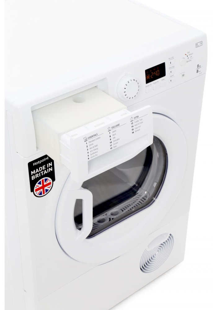 Appliance Electronics Hotpoint ECF87BP White 8 Kg Condenser Tumble Dryer