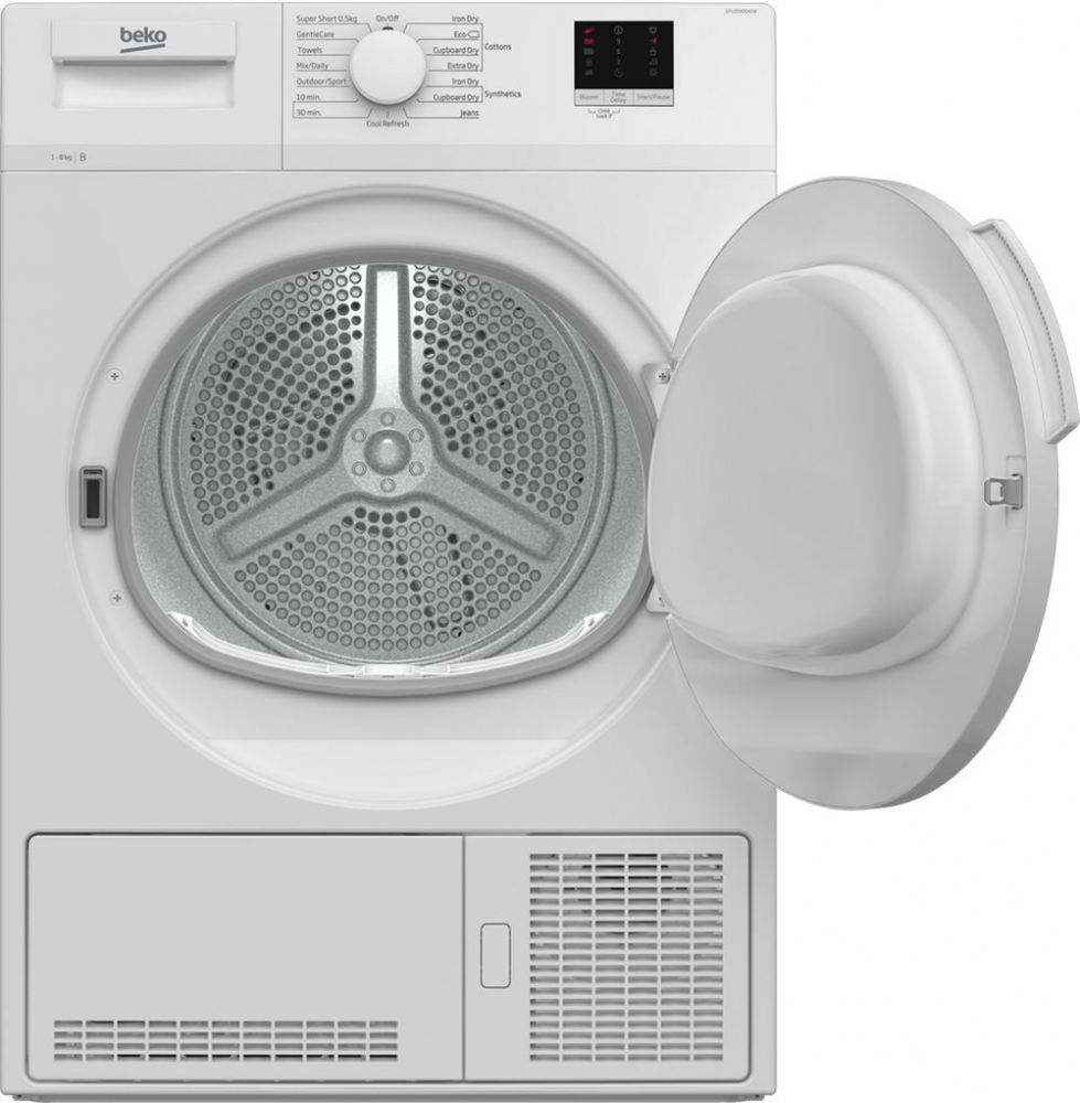 Appliance Electronics Beko DTLCE80041W 8kg Condenser Tumble Dryer White B Energy Rated