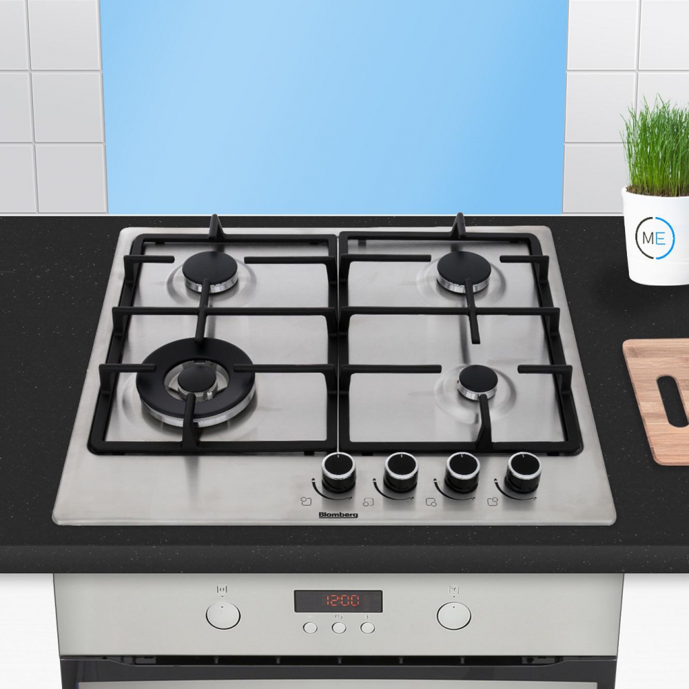 Appliance Electronics Blomberg GEN53415E 60cm Gas Hob in Stainless Steel with FSD Wok Burner